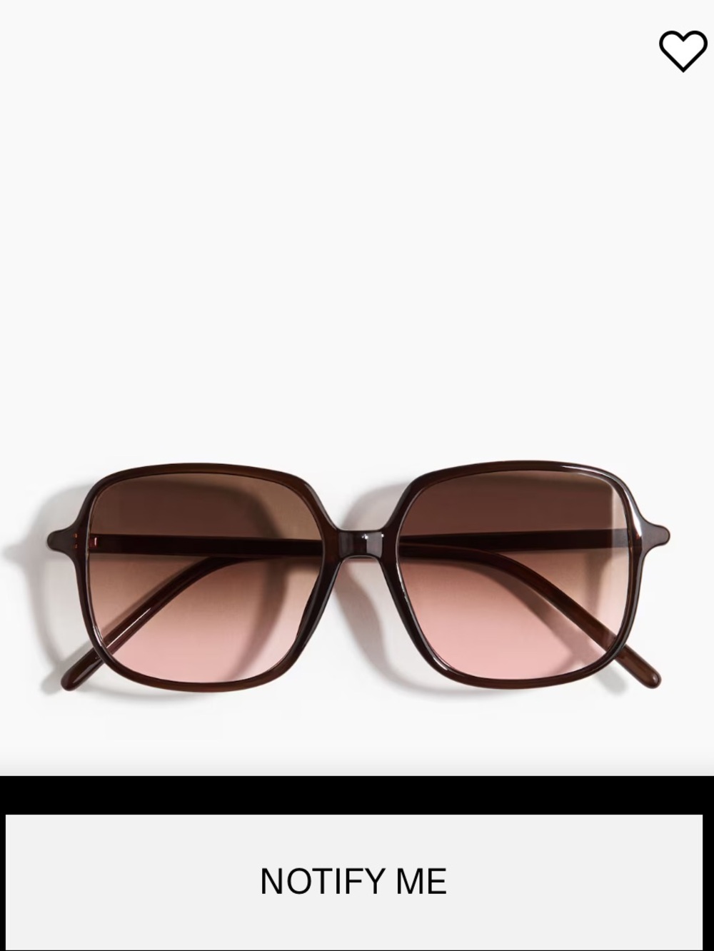 H&M Brown Gradient Square Sunglasses for Women. Sold out